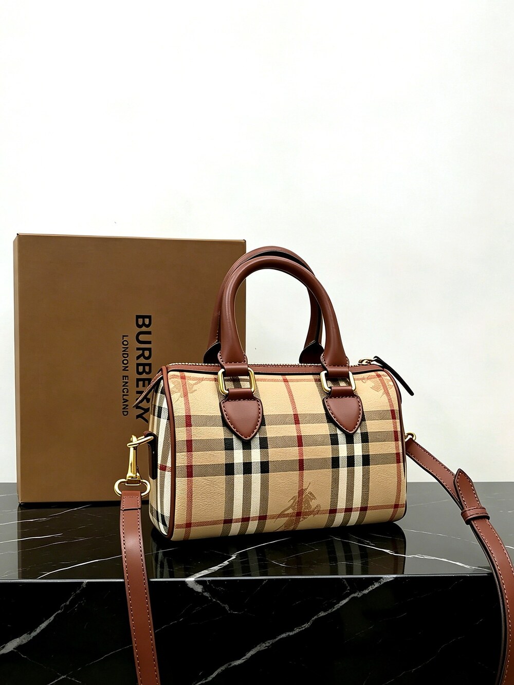 Burberry Mini Check Bowling Bag - Picture 6 of 6